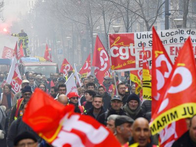 Manifestation de la CGT à Marseille contre la réforme des retraites, le 14 janvier 2020 - GERARD JULIEN [AFP]