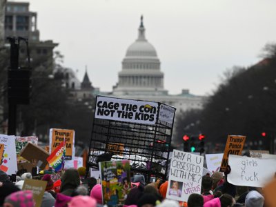 Des manifestants réunis pour la Marche des femmes à Washington le 18 janvier 2020 - ANDREW CABALLERO-REYNOLDS [AFP]