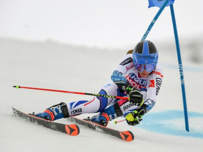 La Française Clara Direz lors de la 1re manche du slalom géant d'Åre en Suède, le 14 février 2019 - Jonathan NACKSTRAND [AFP/Archives]