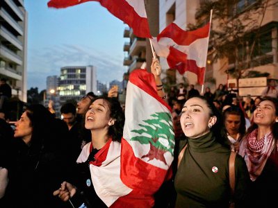 Manifestants à Beyrouth, le 14 janvier 2020 - ANWAR AMRO [AFP]