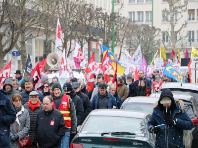 Ce vendredi 24 janvier, ils étaient un peu plus de 4 000 dans les rues de Caen selon la police. - Léa Quinio