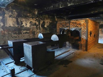 Les fours crématoires du camp d'extermination d'Auschwitz, en décembre 2019 - JANEK SKARZYNSKI [AFP/Archives]