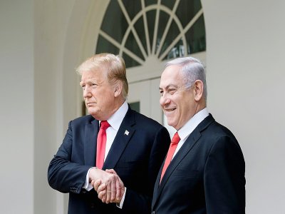 Le président américain Donald Trump et le Premier ministre israélien Benjamin Netanyahu, le lundi 25 mars à la Maison Blanche - Brendan Smialowski [AFP]