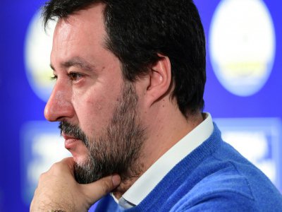 Le chef de l'extrême droite italienne Matteo Salvini, lors d'une conférence de presse à Bologne, le 27 janvier 2020 - Miguel MEDINA [AFP]