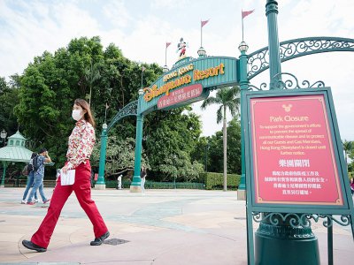 Le parc Disneyland de Hong Kong, fermé à cause du coronavirus, le 26 janvier 2020 - Ayaka MCGILL [AFP]