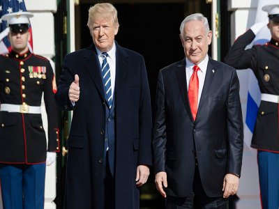 Donald Trump et le Premier ministre israélien Benjamin Netanyahu à la Maison Blanche le 27 janvier 2019 - SAUL LOEB [AFP]
