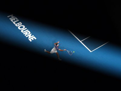 L'Australien Dominic Thiem lors de son quart de finale de l'Open d'Australie face à l'Espagnol Rafael Nadal, à Melbourne, le 29 janvier 2020 - Manan VATSYAYANA [AFP]