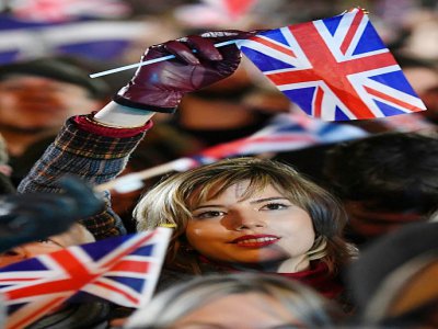 Une partisane du Brexit à Warrington (Angleterre) le 31 janvier 2020 - DANIEL LEAL-OLIVAS [AFP]