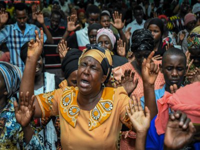 Des fidèles pendant une prière à Dar es Salaam, le 1er janvier 2020 - Ericky BONIPHACE [AFP]