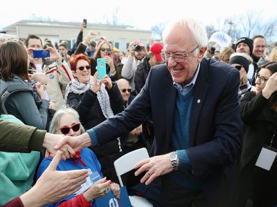 Bernie Sanders en campagne à Cedar Rapids dans l'Iowa dimanche 2 février 2020, à la veille du premier vote des primaires démocrates - JOE RAEDLE [GETTY IMAGES NORTH AMERICA/AFP]