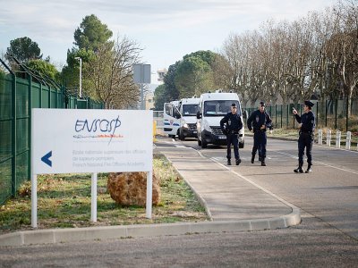 L'école d'officiers de sapeurs-pompiers d'Aix-en-Provence où sont arrivés de nouveaux rapatriés de Wuhan, le 2 févier 2020 - CLEMENT MAHOUDEAU [AFP/Archives]