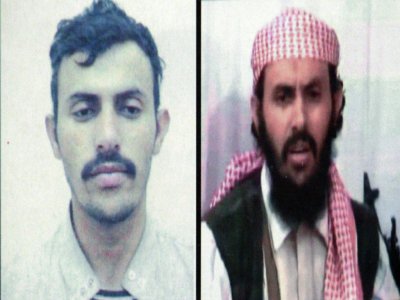 Montage photos non daté diffusé le 7 février 2020 par le ministère yéménite de l'Intérieur du Yéménite Qassem al-Rimi, chef du groupe Al-Qaïda dans la péninsule arabique (Aqpa) - - [YEMENI MINISTRY OF INTERIOR/AFP/Archives]