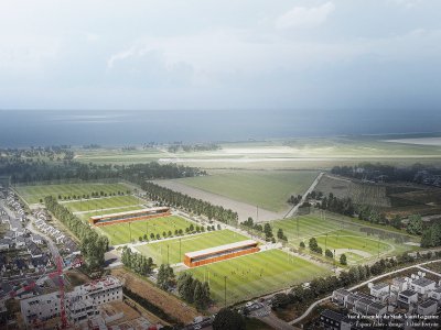 Le stade Youri Gagarine au Havre comme il sera en 2025. - Espace Libre - Image Viktor Fretyàn