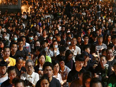 Hommage aux victimes à Nakhon Ratchasima le 9 février 2020 après l'attaque meurtrière dans un centre commercial - CHALINEE THIRASUPA [AFP]