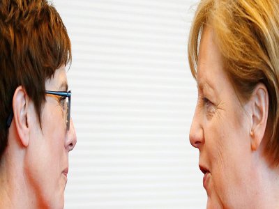 Angela Merkel et AKK à Berlin le 4 juin 2019 - Odd ANDERSEN [AFP/Archives]