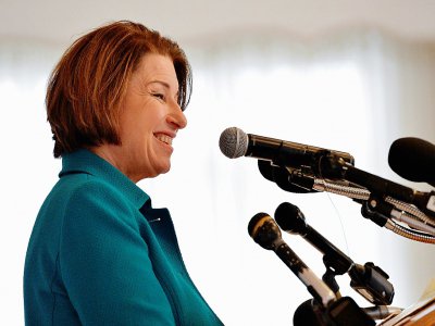 Amy Klobuchar à Nashua, dans le New Hampshire le 10 février 2020 - Joseph Prezioso [AFP]