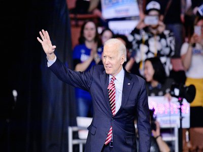 Joe Biden en campagne pour la primaire démocrate du New Hampshire, le 8 février 2020 à Manchester - Joseph Prezioso [AFP/Archives]