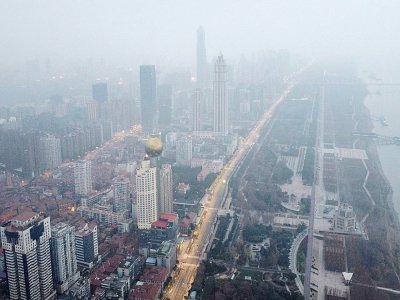 Vue aérienne de Wuhan, le 27 janvier 2020 - Hector RETAMAL [AFP]