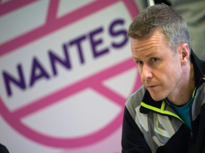 L'entraîneur danois de l'équipe féminine du Nantes Atlantique Handball, Allan Heine, en conférence de presse le 14 février 2020 à Nantes - Loic VENANCE [AFP]