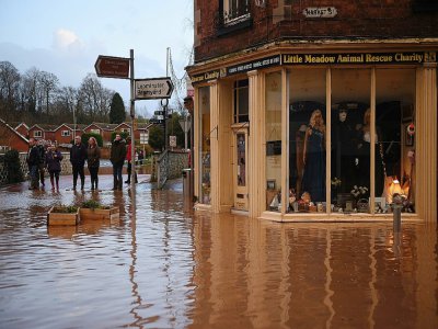 Inondations à Tenbury Wells dans l'ouest de l'Angleterre le 16 février 2020 - Oli SCARFF [AFP]