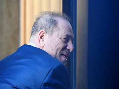Harvey Weinstein arrive au tribunal pénal de Manhattan le 14 février 2020 - Johannes EISELE [AFP]