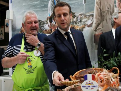 Emmanuel Macron au salon de l'agriculture à Paris le 22 février 2020 - BENOIT TESSIER [POOL/AFP]