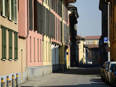 Une rue déserte à Codogno, près de Milan (Italie), le 22 février 2020 - Miguel MEDINA [AFP]