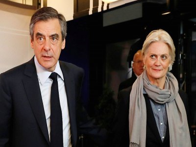 François et Penelope Fillon, le 20 mars 2017 à Aubervilliers près de Paris - Patrick KOVARIK [POOL/AFP/Archives]