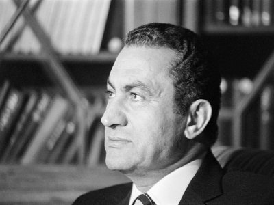 Le président égyptien Hosni Moubarak en novembre 1982 au Caire - PHILIPPE BOUCHON [AFP/Archives]