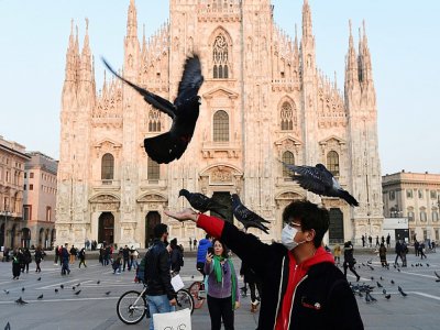 La Place du Duomo à Milan, le 24 février 2020 - Miguel MEDINA [AFP]
