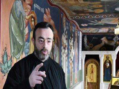 Le père Jovan Radovic au monastère d'Ostrog, dans le centre du Monténégro, le 12 février 2020 - Savo PRELEVIC [AFP]