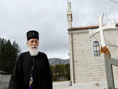 L'évêque Mihajlo Dedeic, à la tête de l'Eglise du Montenegro, le 11 février 2020 à Cetinje - Savo PRELEVIC [AFP]