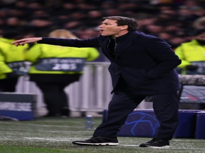 L'entraîneur de Lyon Rudi Garcia pendant le 8e de finale aller de Ligue des champions contre la Juventus, le 26 février 2020 - FRANCK FIFE [AFP]
