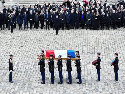 Cérémonie aux Invalides en hommage à Jean Daniel, le 28 février 2020 - STEPHANE DE SAKUTIN [AFP]