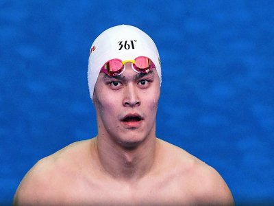 Le Chinois Sun Yang lors des séries du 200 m nage libre aux Mondiaux de de Gwangju, le 28 février 2020 - Ed JONES [AFP/Archives]