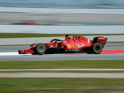 L'Allemand Sebastian Vettel (Ferrari) lors des essais hivernaux, sur le circuit de Catalogne, à Montmelo, le 28 février 2020 - Josep LAGO [AFP]