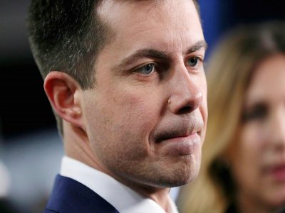 Pete Buttigieg le 7 février 2020 à Manchester, dans le New Hampshire - JOE RAEDLE [GETTY IMAGES NORTH AMERICA/AFP]