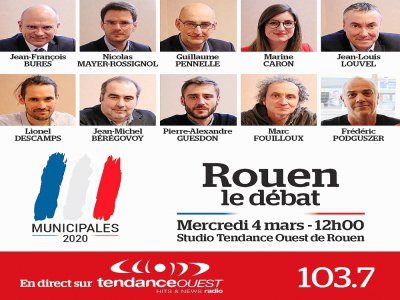 Les dix têtes de liste seront présentes pour débattre en direct sur l'antenne de Tendance Ouest (103.7 en FM et en DAB+), le mercredi 4 mars.