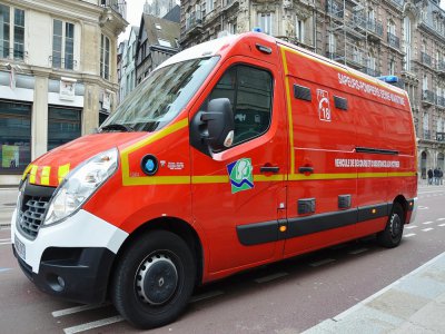 Les pompiers sont intervenus pour un accident de la route à Rouen, le vendredi 6 mars.