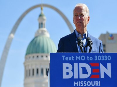 Joe Biden, le 7 mars 2020 à   Saint-Louis (Missouri) - MANDEL NGAN [AFP]