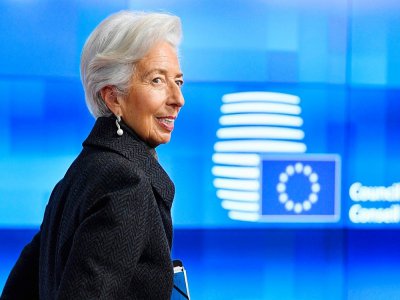 Christine Lagarde, présidente de la BCE, à Bruxelles le 17 février 2020 - John THYS [AFP/Archives]