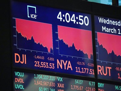 Forte chute des marchés à Wall Street, le 11 mars 2020 à New York - Bryan R. Smith [AFP]