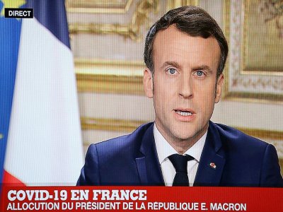 Capture d'écran lors de l'allocution du président Emmanuel Macron sur la pandémie de coronavirus le 12 mars 2020 - Ludovic Marin [AFP]