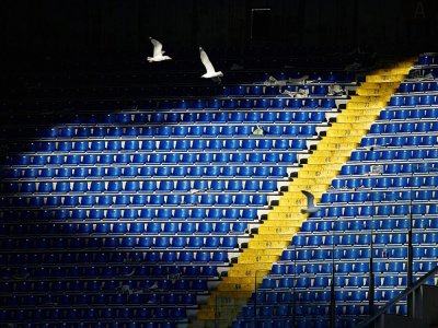 Une tribune vide lors du match de Serie A à huis clos entre la Lazio et Bologne au stade olympique de Rome le 29 février - Filippo MONTEFORTE [AFP/Archives]