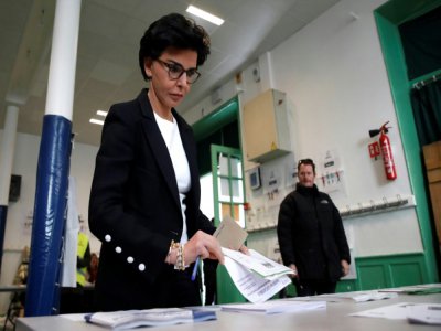 Rachida Dati (LR) vote au 1er tour des municipales, le 15 mars 2020 à Paris - GONZALO FUENTES [POOL/AFP]