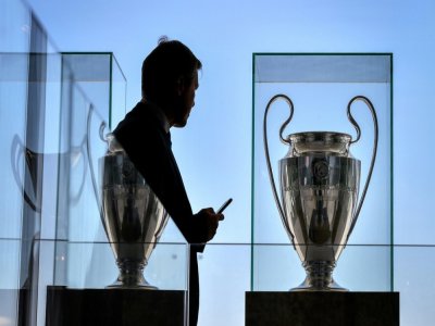 Le trophée de la Ligue des champions au siège de l'UEFA, le 2 mars 2020 à Nyon - Fabrice COFFRINI [AFP/Archives]