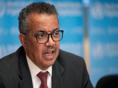 Le directeur général de l'Organisation mondiale de la santé (OMS), l'Ethiopien Tedros Adhanom Ghebreyesus, 16 mars 2020 - Christopher Black [World Health Organization/AFP]