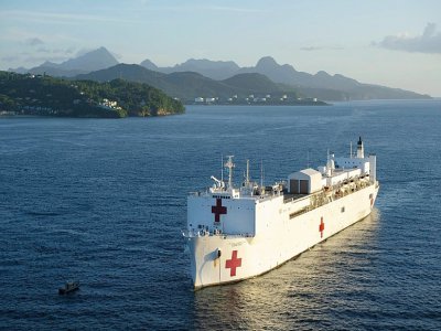 Le USNS Comfort au large de Saint Lucia, le 25 septembre 2019 - Morgan K. NALL [Navy Office of Information/AFP/Archives]