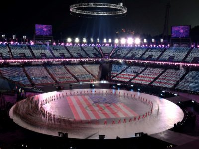 La délégation américaine lors de la cérémonie d'ouverture des Jeux olympiques d'hiver à Pyeongchang le 9 février 2018 - LOIC VENANCE [AFP/Archives]