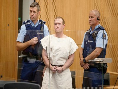 Brenton Tarrant, le 16 mars 2019 dans un tribunal de Christchurch - Mark Mitchell [POOL/AFP/Archives]